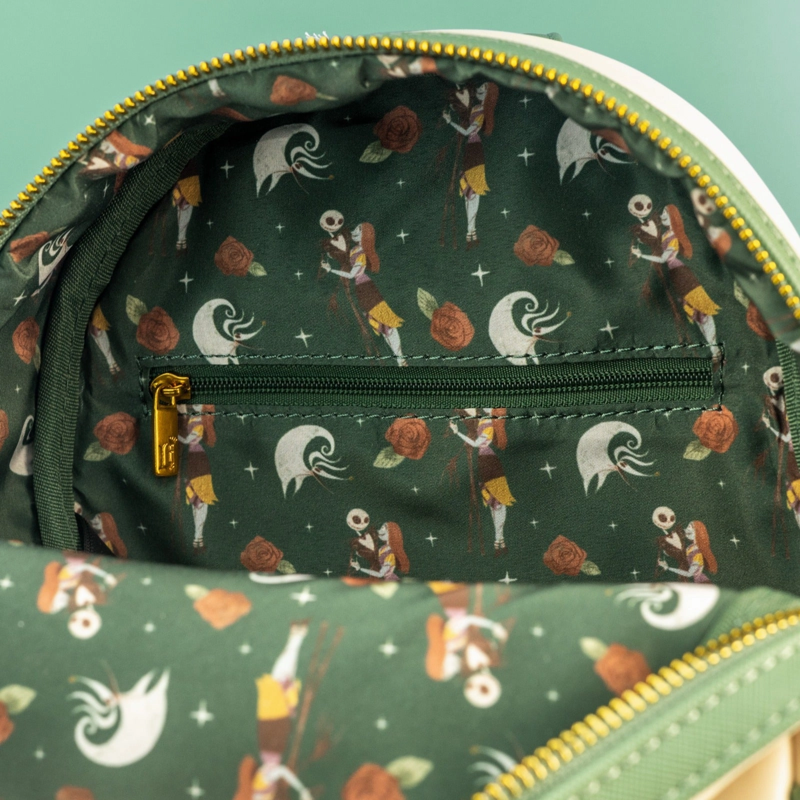 Loungefly x The Nightmare Before Christmas Floral Jack and Sally Coffin Mini Backpack