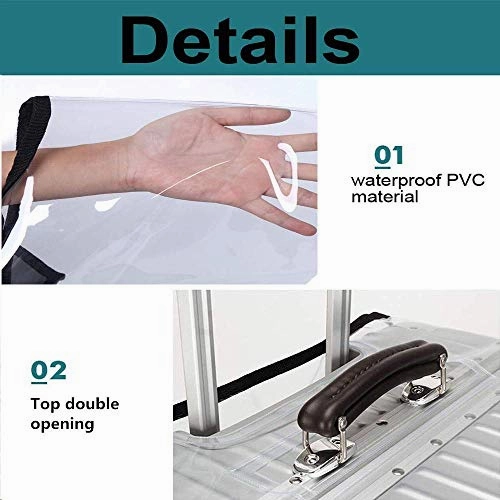 Luggage Protector Suitcase Cover PVC Waterproof Travel Suitcase Fits Most 20" to 30"(20")