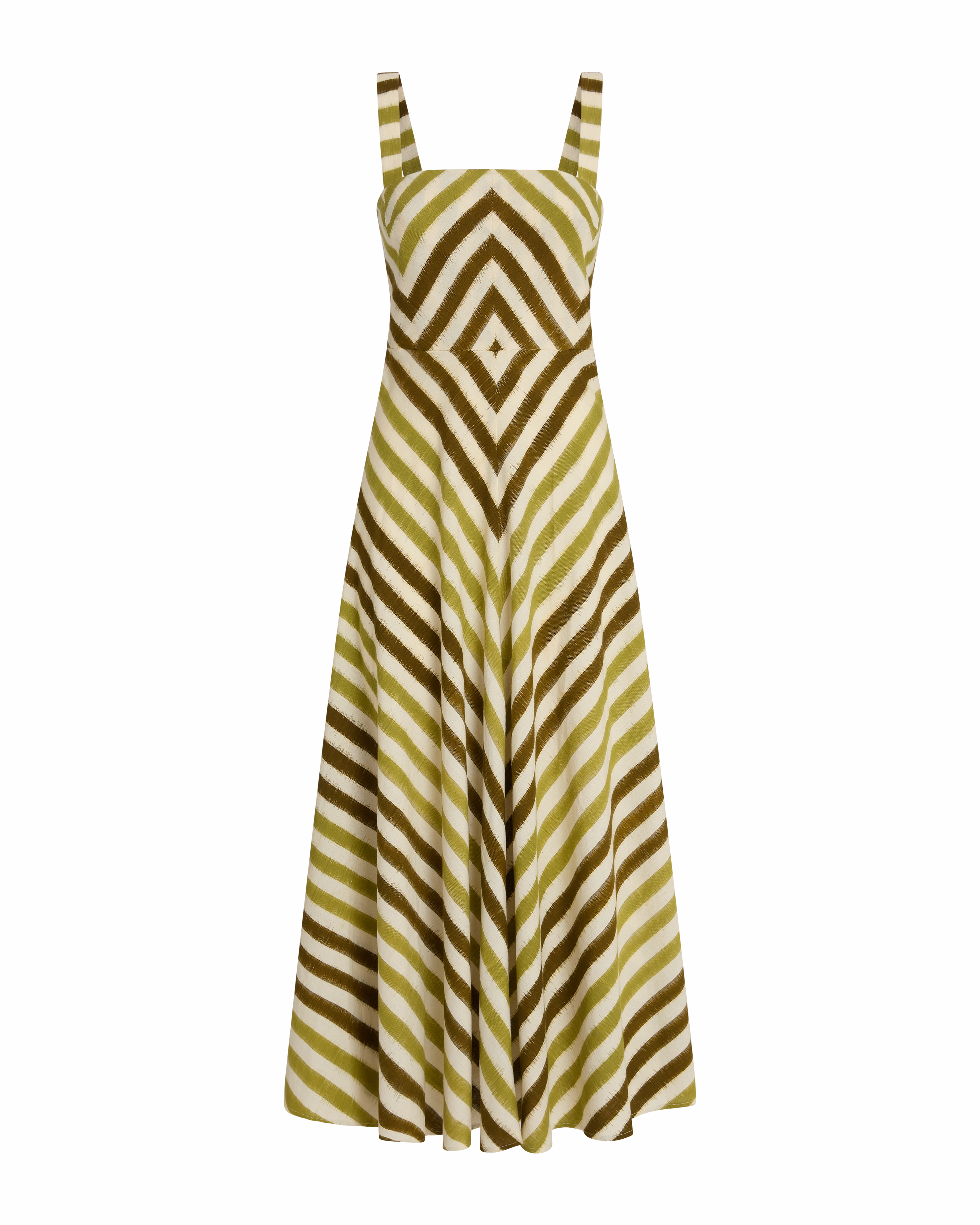 Margherita Dress in Ikat Stripes