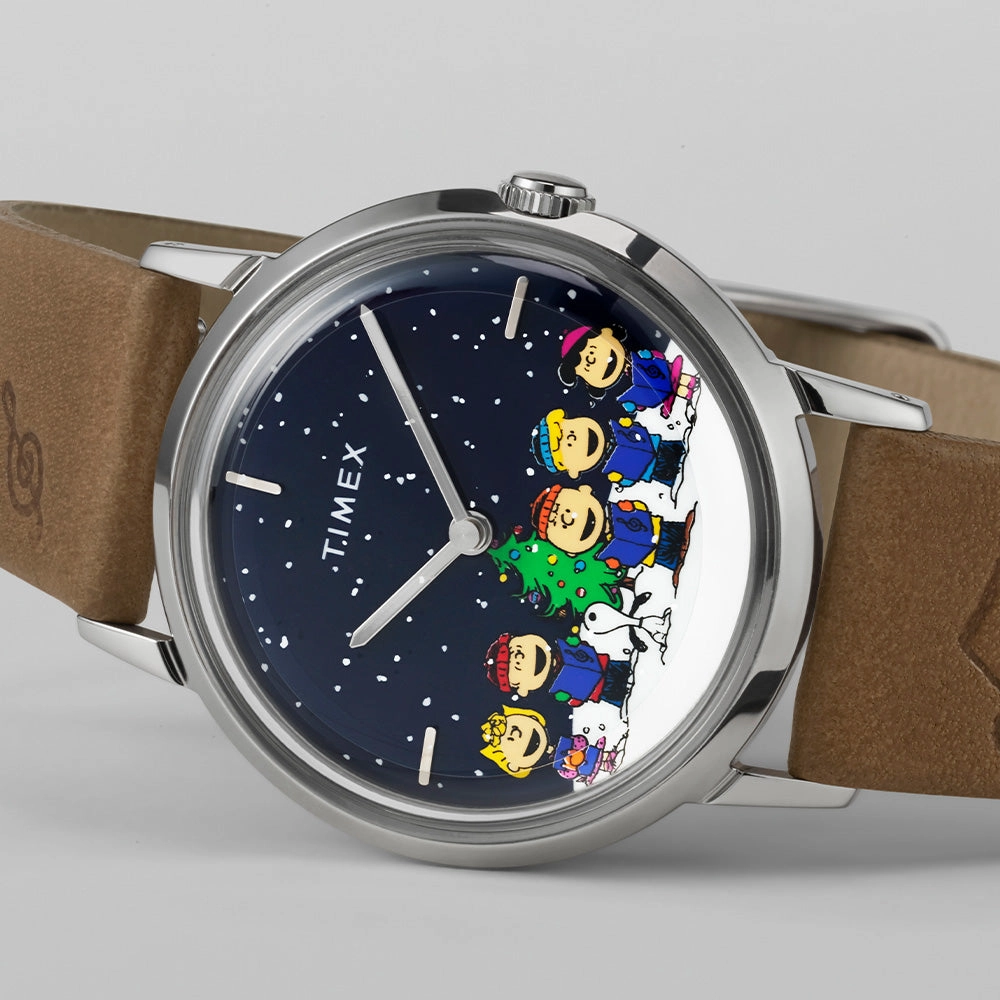 Marlin Hand-Wound X Peanuts  34mm Leather Band