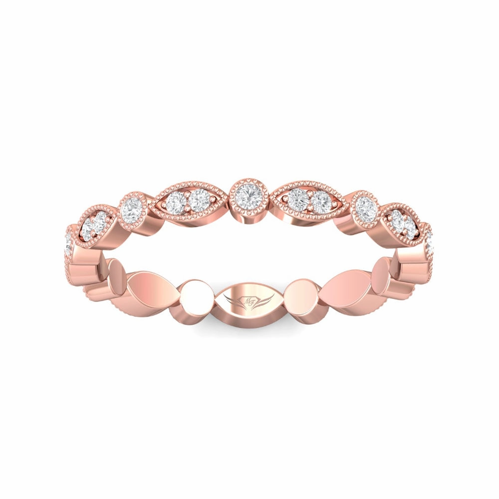 Martin Flyer 14k Rose Gold Diamond Eternity Band