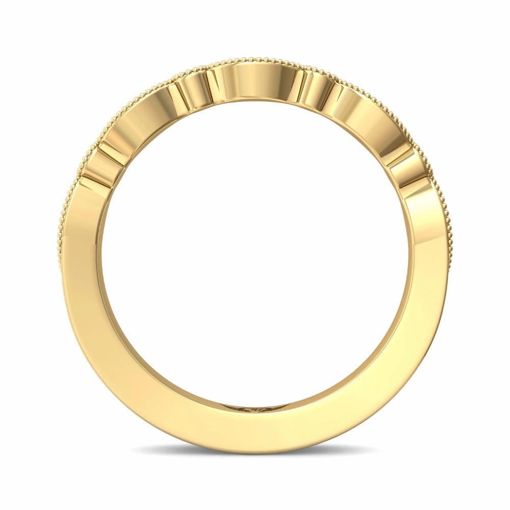 Martin Flyer 14k Round and Marquise Bead Set Wedding Band
