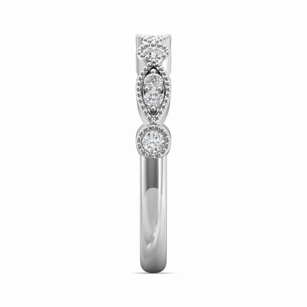 Martin Flyer Round and Marquise Set Wedding Band