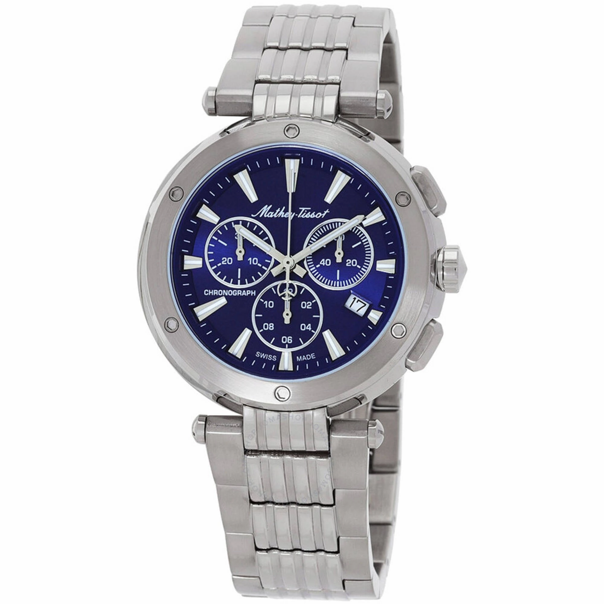 Mathey Tissot Men's Watch - Neptune Chrono Blue Dial Steel Bracelet | H912CHABU