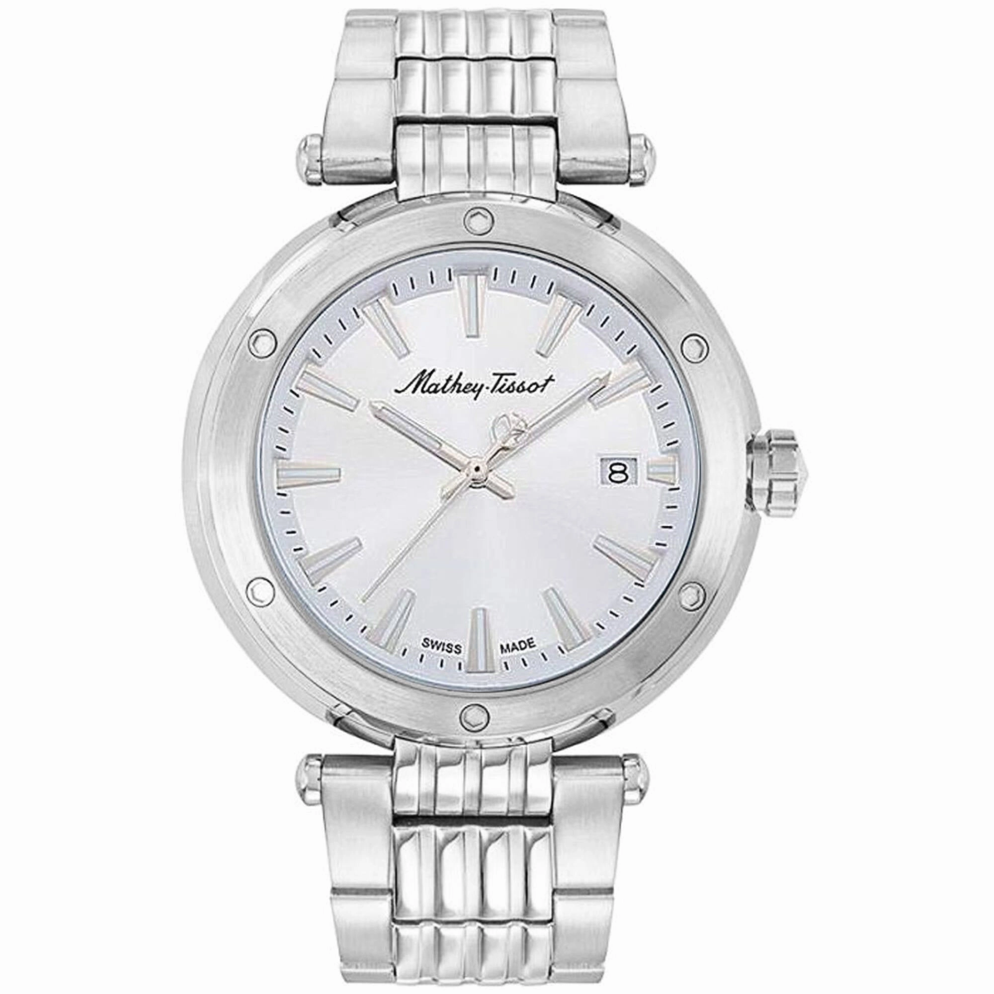 Mathey Tissot Men's Watch - Neptune Silver Dial Stainless Steel Bracelet | H912AI