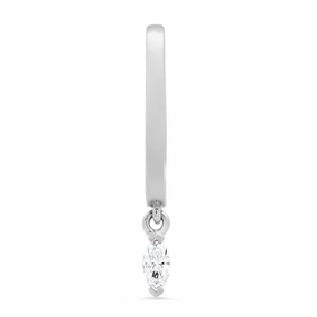 Medium Maasai Hoop with Marquise Drop White Diamond - Four Colors