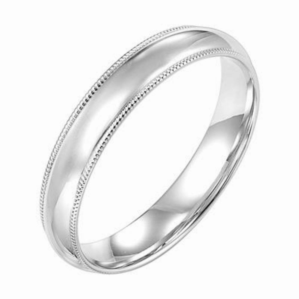 Men's 14k 4mm Low Dome Comfort Fit Plain Wedding Band