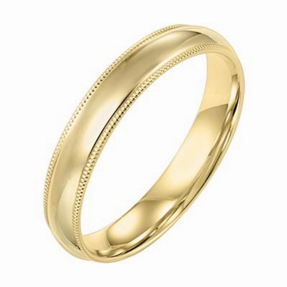 Men's 14k 4mm Low Dome Comfort Fit Plain Wedding Band