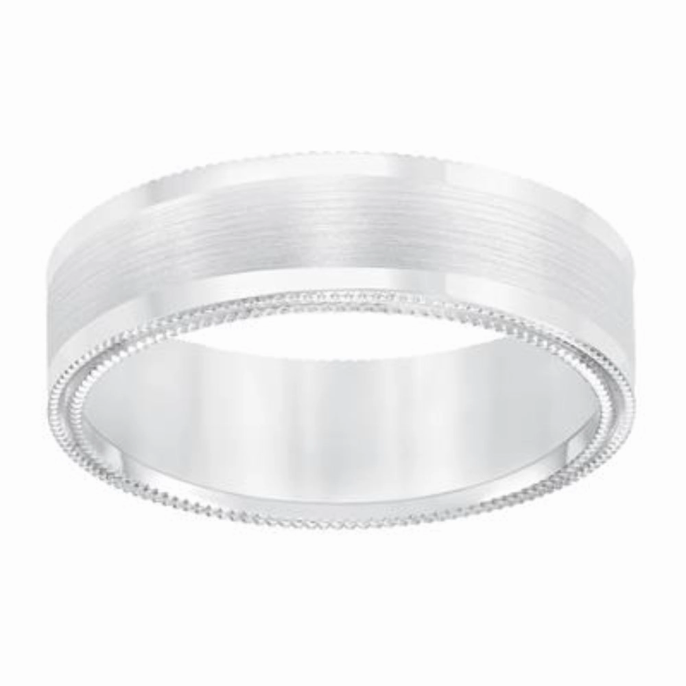 Men's 14k Flat Round Carved Wedding Band