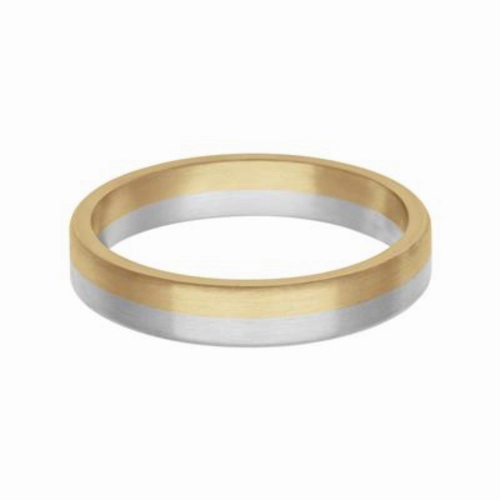 Men's 4mm 18k & Platinum Two Layer Fusion Wedding Band
