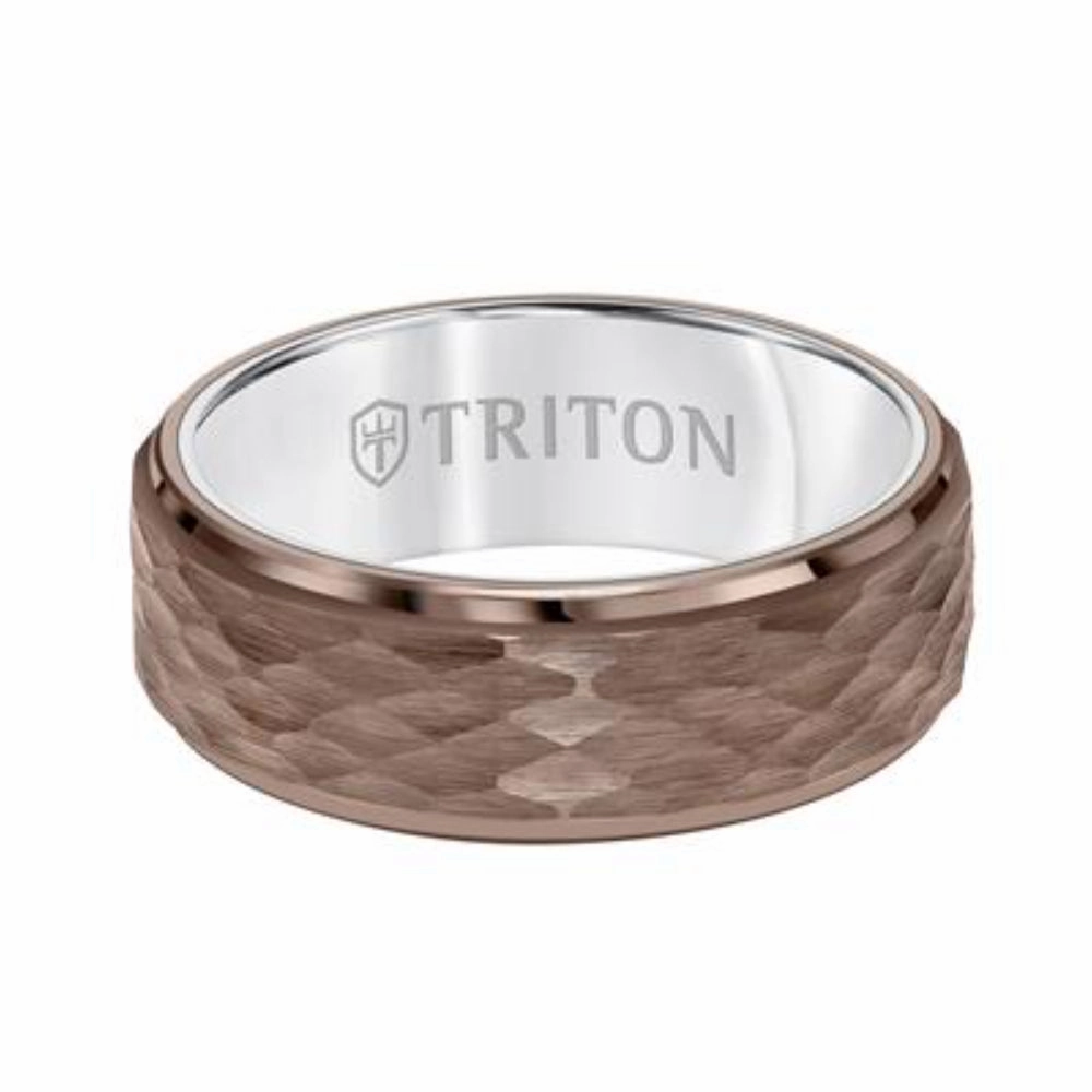 Men's 8mm Hammered Tungsten Wedding Band
