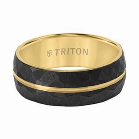 Men's 8mm Titanium & Gold Wedding Band