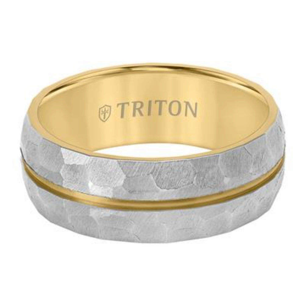Men's 8mm Titanium & Gold Wedding Band