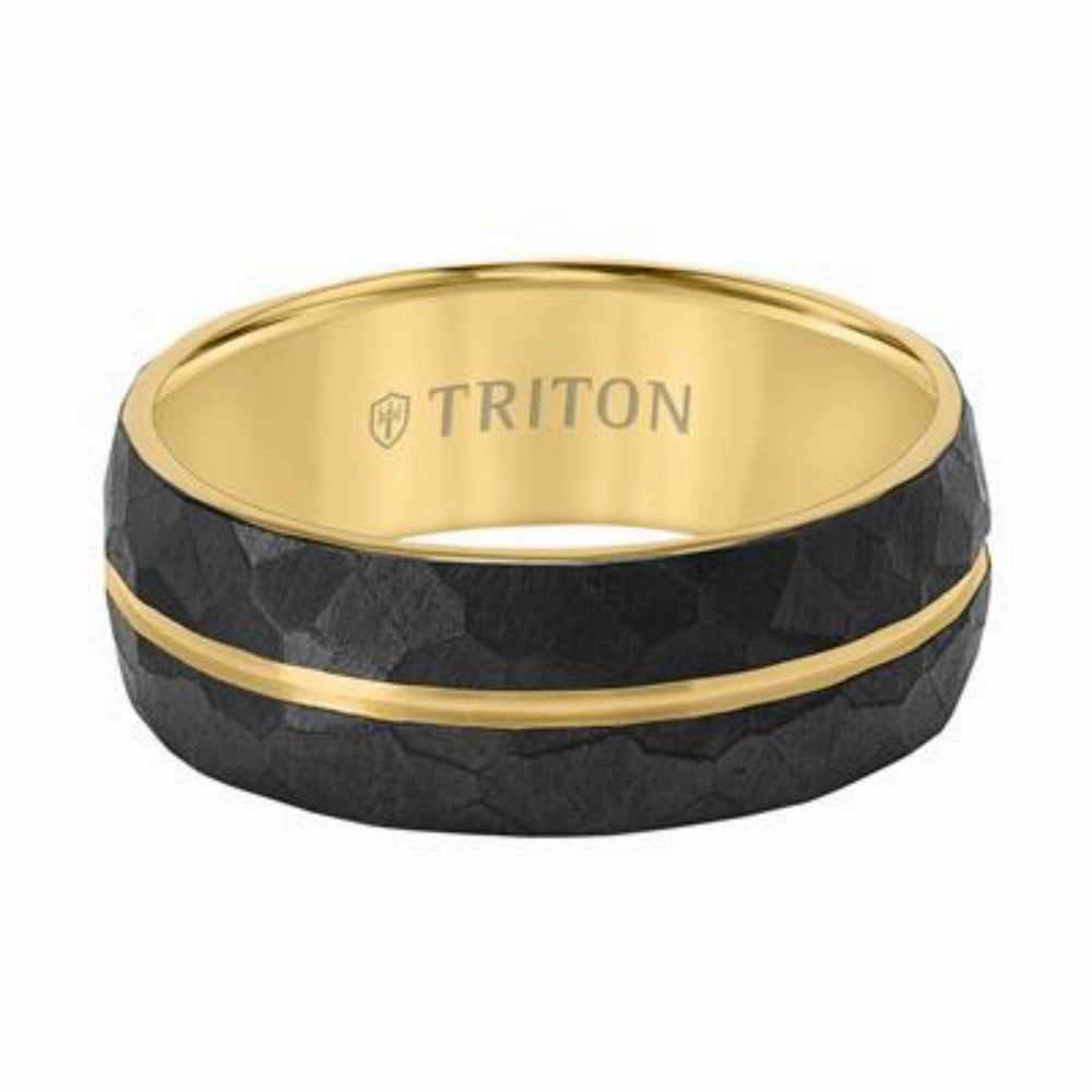 Men's 8mm Titanium & Gold Wedding Band