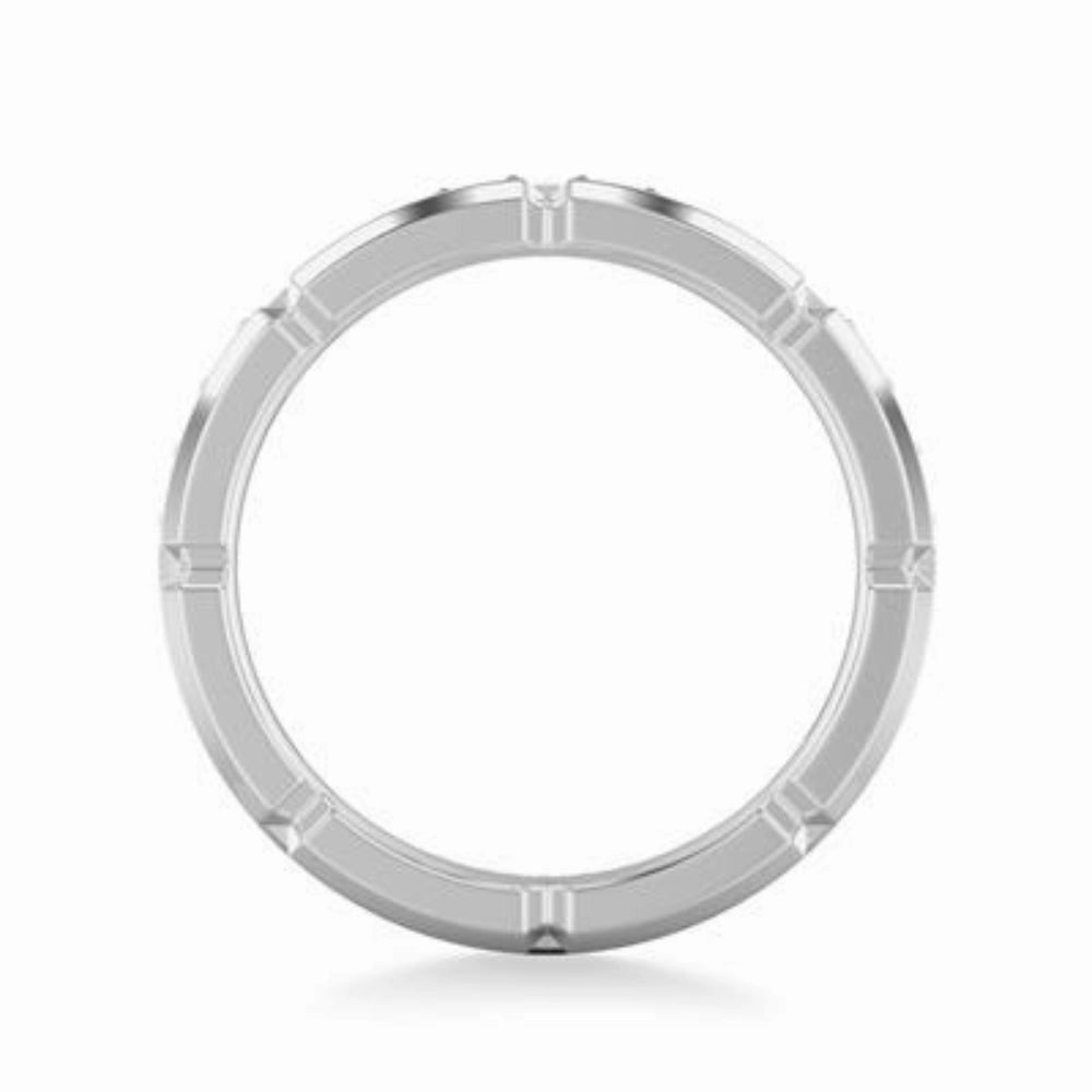 Men's 8mm Tungsten Wedding Band with White Sapphires