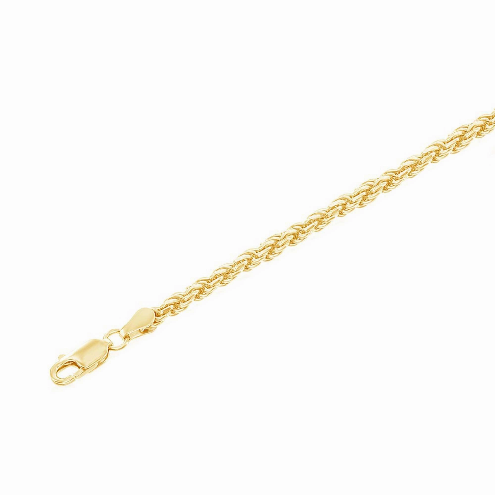 Men's Chain - Gold Plated Diamond Cut 3mm Rope, 18 Inch | Q-5642-18
