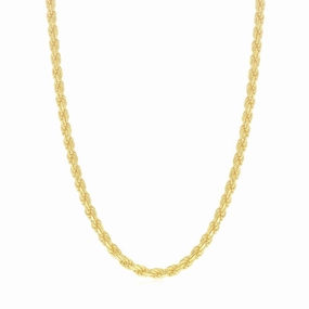 Men's Chain - Gold Plated Diamond Cut 3mm Rope, 18 Inch | Q-5642-18