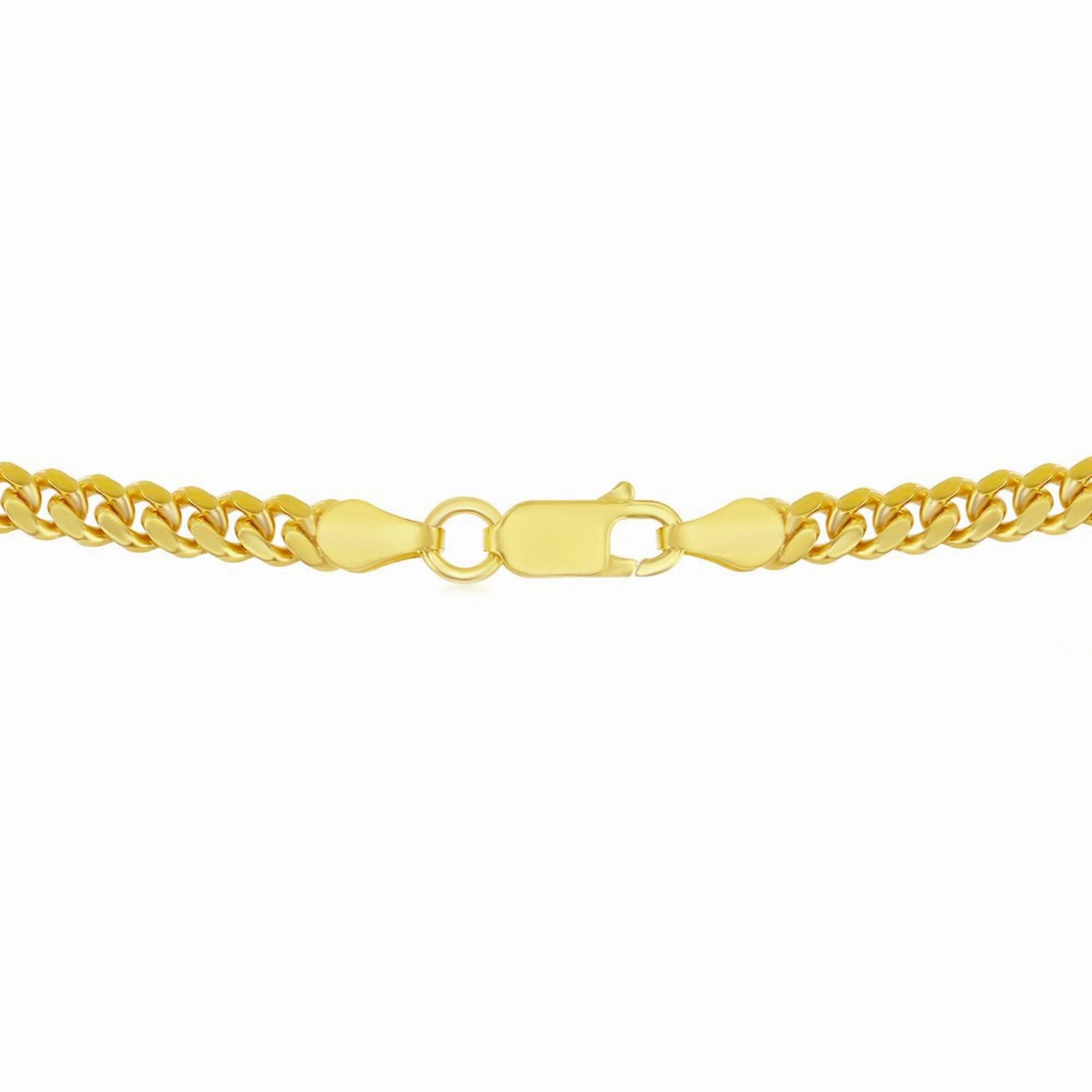 Men's Chain - Gold Plated Sterling Silver 4mm Miami Cuban | Q-5734-18