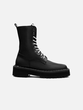 Men's Combat Workers Desserto? Cactus Leather Vegan Boots | Black