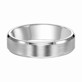 Men's Platinum Brushed Center Wedding Band