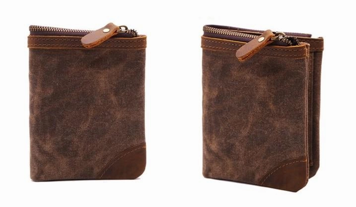Mens Canvas Small Wallet for men Bifold Cool Men billfold Small Wallet