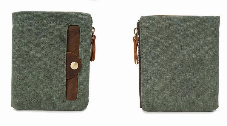 Mens Canvas Small Wallets for men Bifold Cool Men billfold Small Wallet