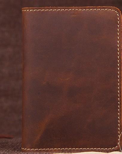 Mens Slim Leather Passport Wallet Bifold Long Passport Wallet Travel Wallet For Men
