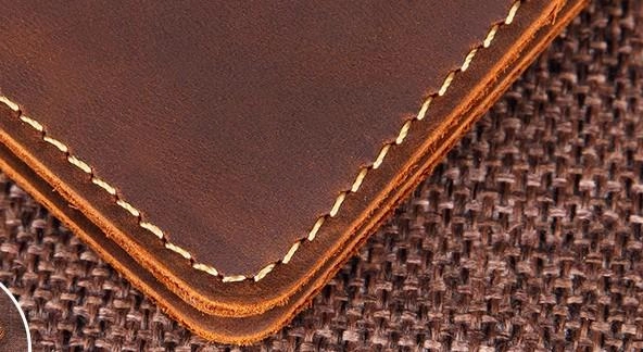 Mens Slim Leather Passport Wallet Bifold Long Passport Wallet Travel Wallet For Men