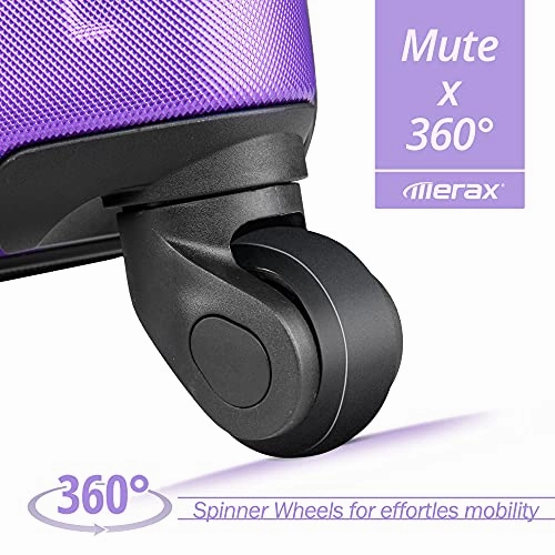 Merax Luggage Set Expandable 3 Piece Sets with TSA Lock, Lightweight Hardside Luggage with Spinner Wheels (Purple)