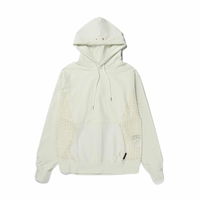 Mesh Panel Contrast Hoodie 'Ivory'