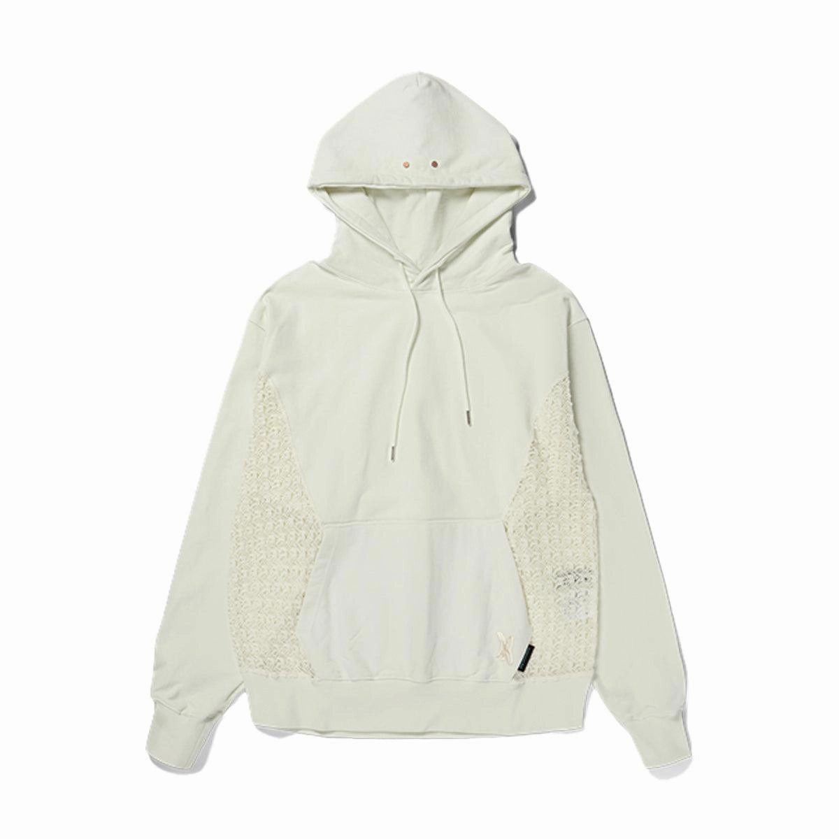Mesh Panel Contrast Hoodie 'Ivory'
