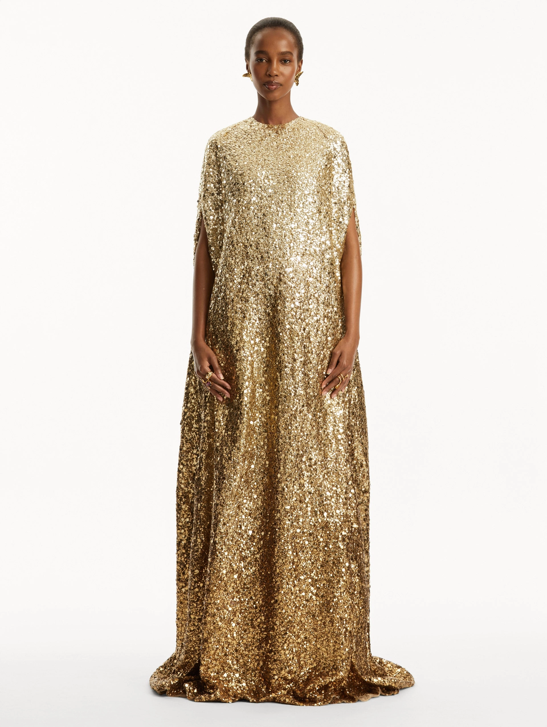 Metallic Ombr?? Sequin Embroidered Caftan