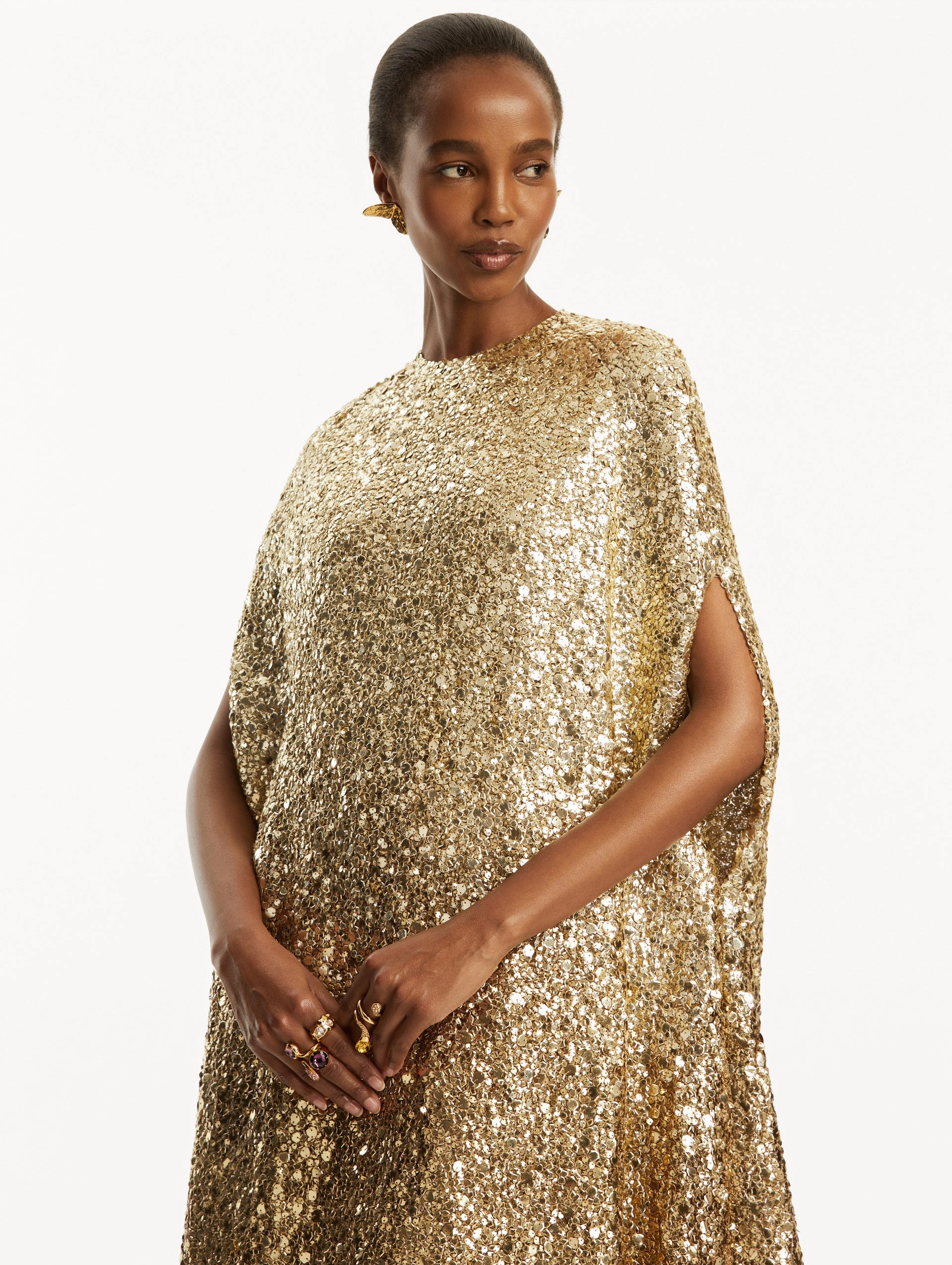 Metallic Ombr?? Sequin Embroidered Caftan