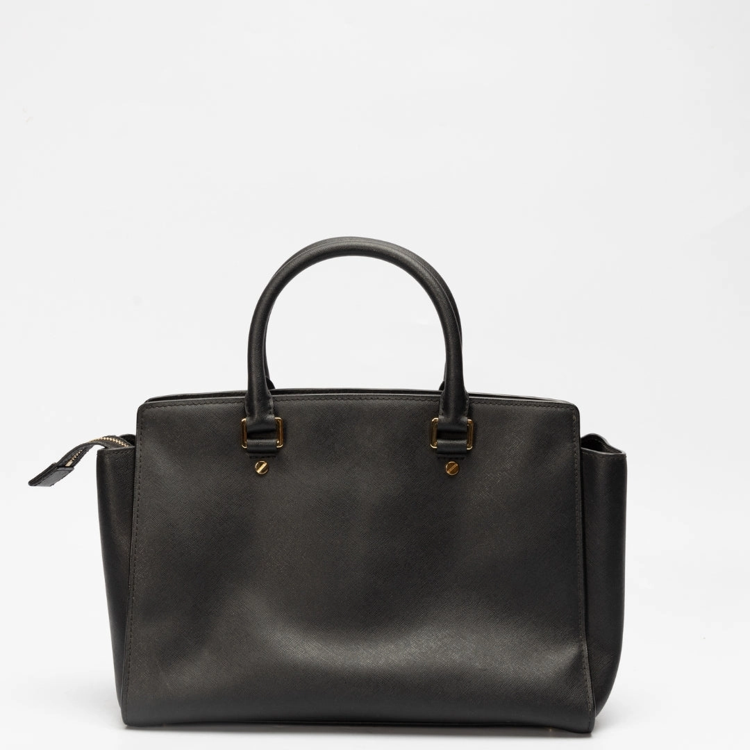 Michael Kors Black Saffiano Leather Selma Satchel