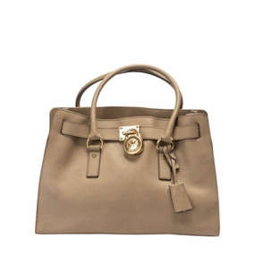 Michael Kors Brown Leather Hamilton Top Handle Bag