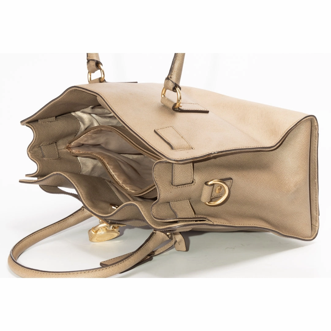 Michael Kors Brown Leather Hamilton Top Handle Bag