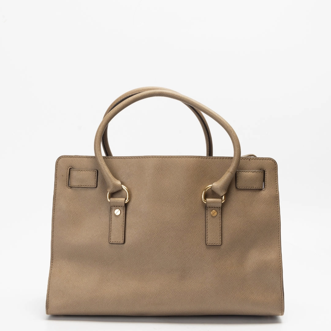 Michael Kors Brown Leather Hamilton Top Handle Bag