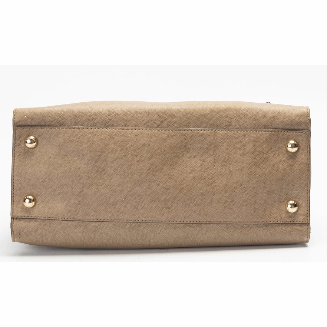 Michael Kors Brown Leather Hamilton Top Handle Bag