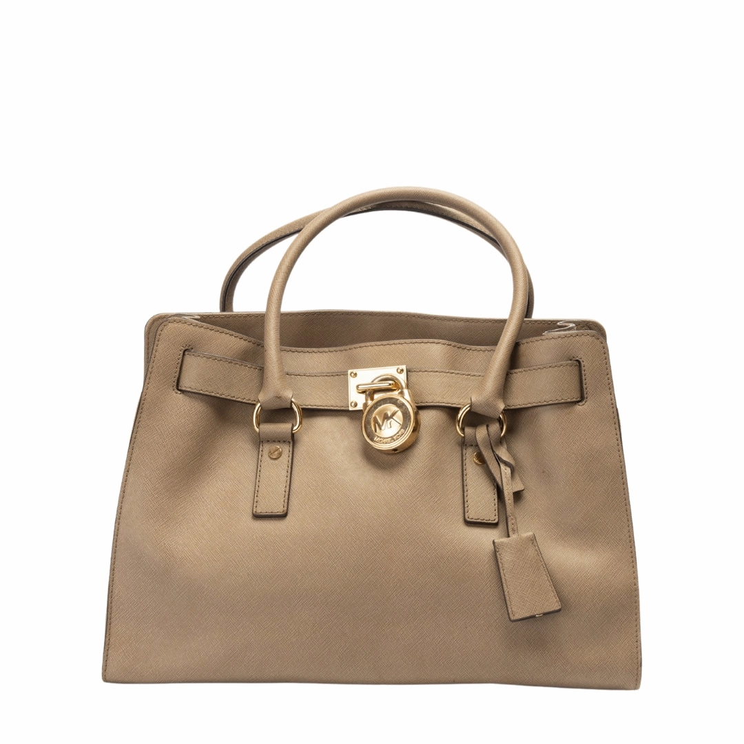 Michael Kors Brown Leather Hamilton Top Handle Bag