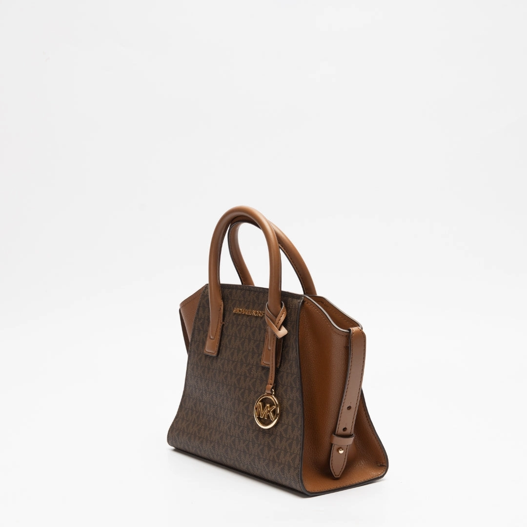Michael Kors Signature Canvas and Leather Small Avril Satchel
