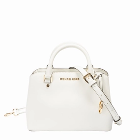 Michael Kors White Savannah Satchel