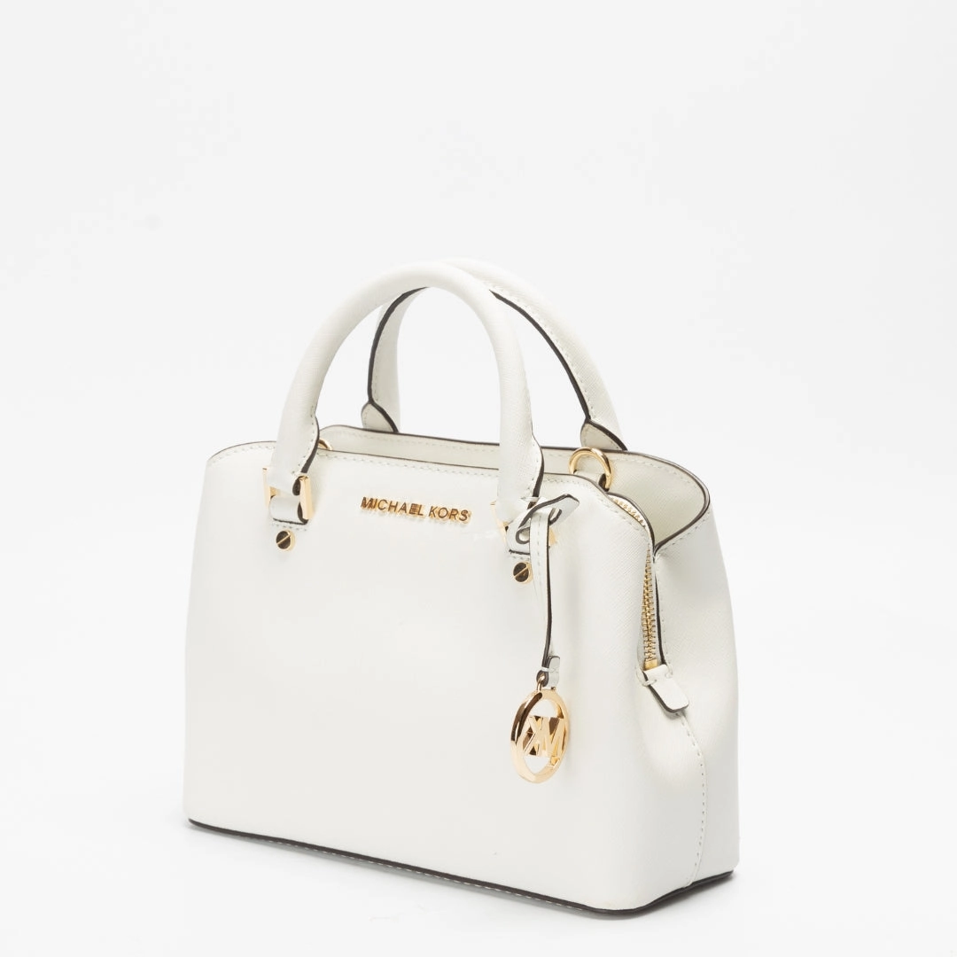 Michael Kors White Savannah Satchel