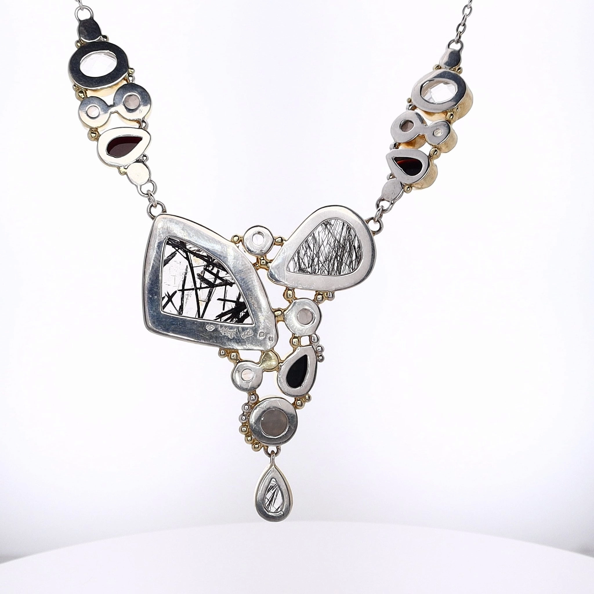 Michou Two-Tone Multi Stone Vermeil Pendant Necklace