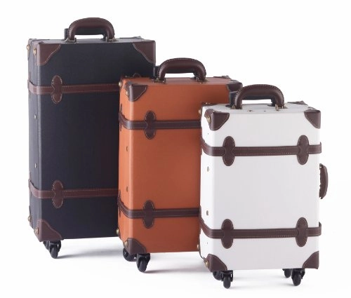 MOIERG Trolley Luggage Vintage suitcase with TSA Lock [81-55035-72](X-Small, Camel)