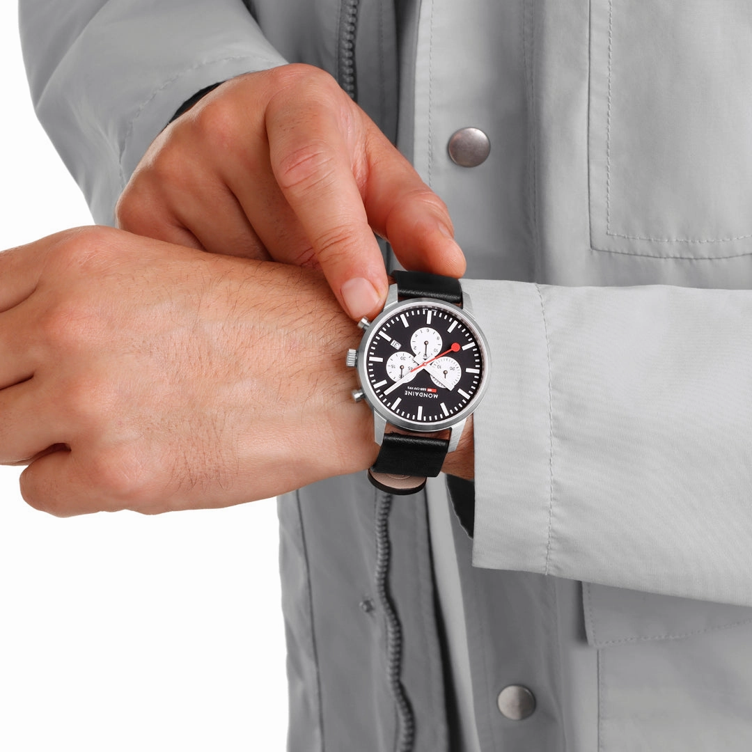 Mondaine Neo Chronograph Super-luminova? Vegan Leather, 41 Mm MSD.41420.LBV