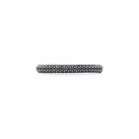 Moonlight 3-Row Ring with Pav?? Black Diamonds