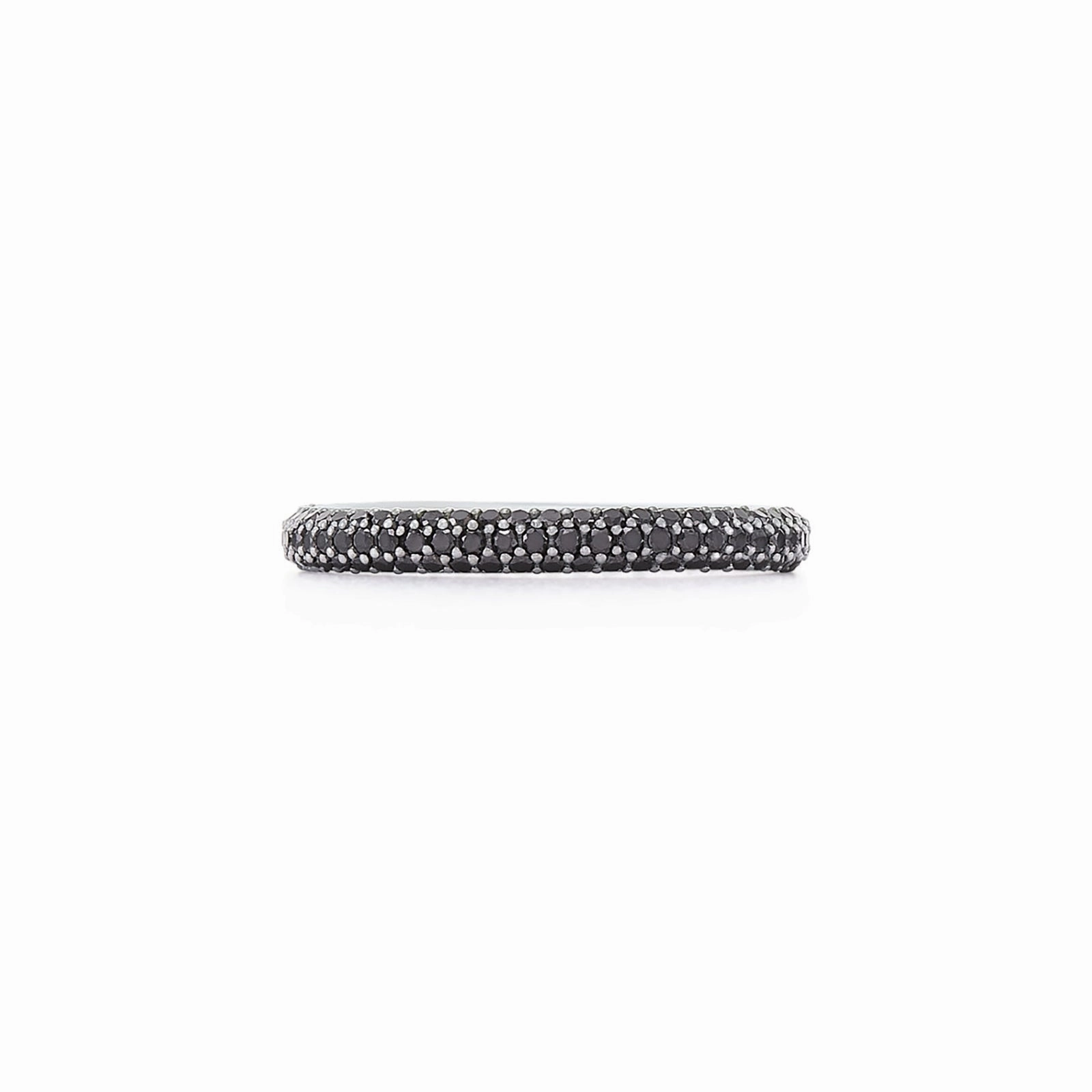 Moonlight 3-Row Ring with Pav?? Black Diamonds