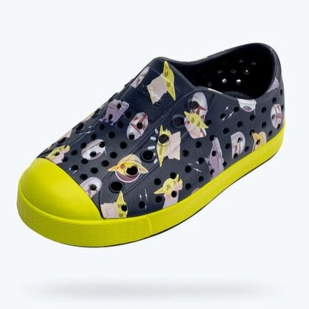 Native Shoes Regatta Blue/Chartreuse Green/Mando AOP Jefferson Star Wars? Print Shoe