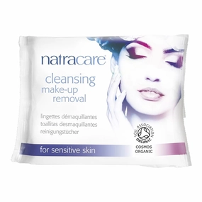 Natracare Cleansing Make-Up Removal Wipes for sensitive skin 20's