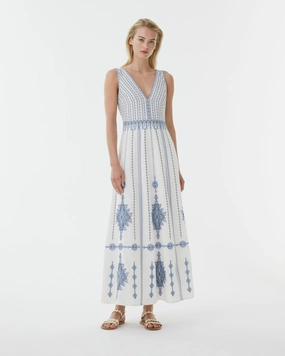 Nellie Dress with Astragal Embroidery